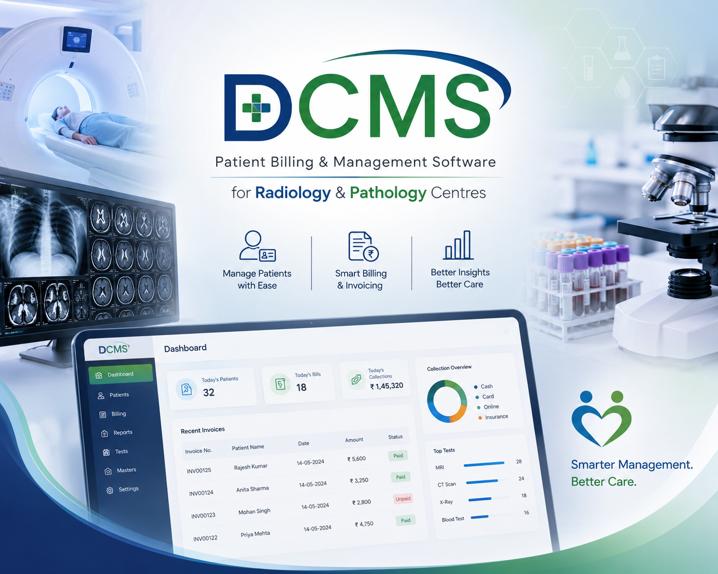 DCMS — Patient Billing & Management Software for Radiology & Pathology Centres